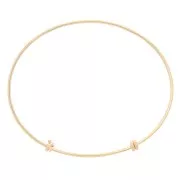 Bracelet smooth adjustable size 75 - 85 mm - Gold filled x1