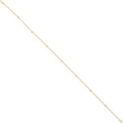 Curb Chain Alternate (1x2) Round Beads 2mm Gold filled x50cm