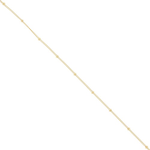 Curb Chain Alternate (1x2) Round Beads 2mm Gold filled x50cm