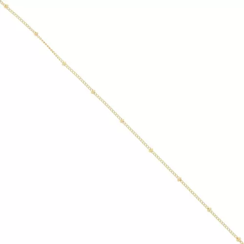 Curb Chain Alternate (1x2) Round Beads 2mm Gold filled x50cm