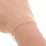 Curb Chain Alternate (1x2) Round Beads 2mm Gold filled x50cm