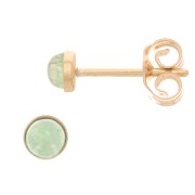 Round earstuds for 3 mm cabochon - Gold Filled x2