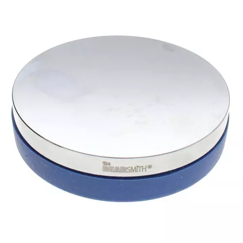 7.6cm Round tapping block - Flat steel block with silicone base x1