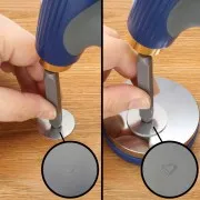 7.6cm Round tapping block - Flat steel block with silicone base x1