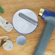 7.6cm Round tapping block - Flat steel block with silicone base x1