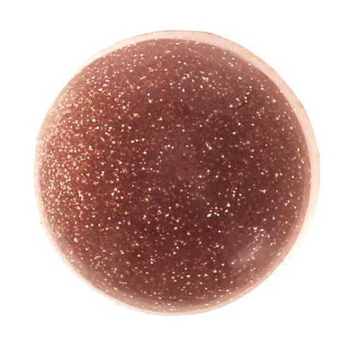 6mm Round Gold Stone Cabochon - Imitation Sunstone x1