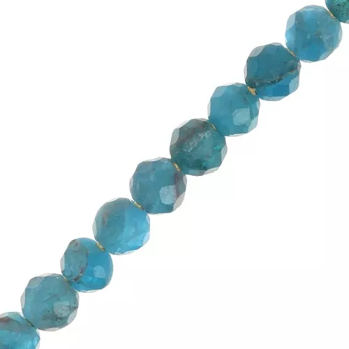3mm Round faceted gemstone beads - Apatite x25