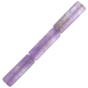 15x5mm Gemstone tube beads - Amethyst x5|raw }}