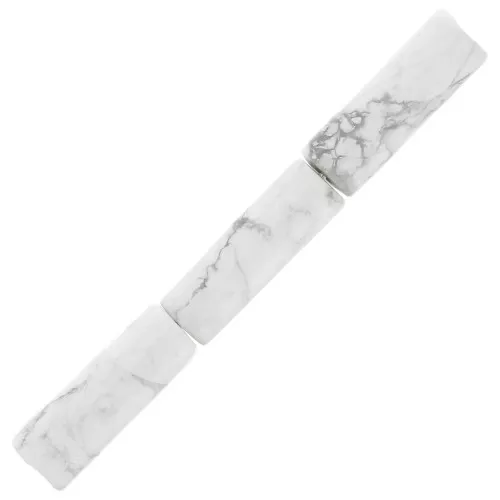 15x5mm Gemstone tube beads - Howlite x5