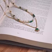 15x5mm Gemstone tube beads - Moonstone x5