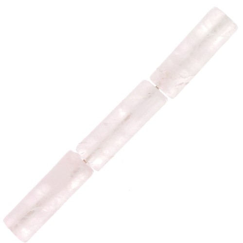 15x5mm Gemstone tube beads - Rose Quartz x5