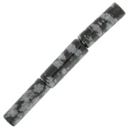 15x5mm Gemstone tube beads - speckled obsidian x5|raw }}