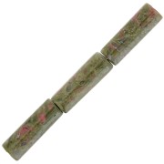 15x5mm Gemstone tube beads - Unakite x5|raw }}