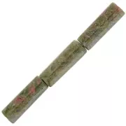 15x5mm Gemstone tube beads - Unakite x5