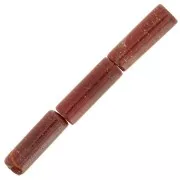 15x5mm Gemstone tube beads - Red Jasper x5