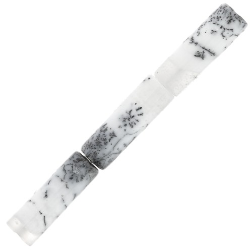 15x5mm Gemstone tube beads - Dendrite x5