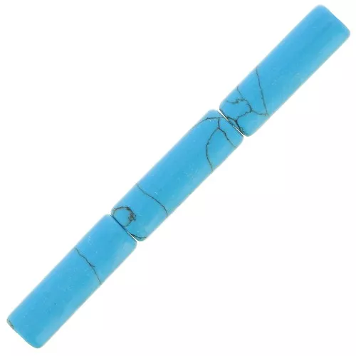 15x5mm Dyed Gemstone Tube Beads teintée - imitation Turquoise x5
