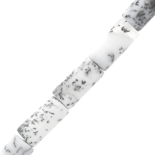 10x5mm Gemstone Tube Beads - Dendrite x5