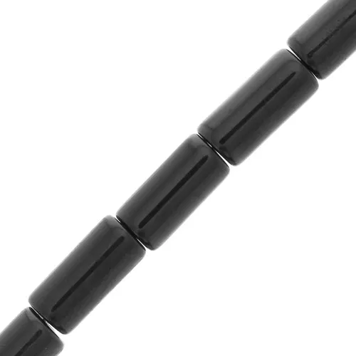 10x5mm Gemstone Tube Beads - Black Onyx x5