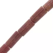 10x5mm Gemstone Tube Beads - Red Jasper x5