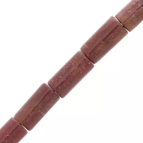 10x5mm Gemstone Tube Beads - Red Jasper x5