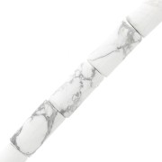 10x5mm Gemstone Tube Beads - Howlite x5