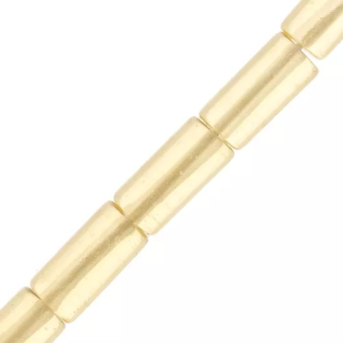 Tube beads 10x5 mm imitation gemstone - Hydro Citrine x5