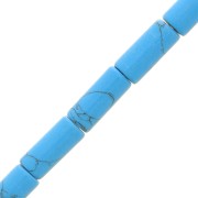 10x5mm Dyed gemstone tube beads - Turquoise imitation x5