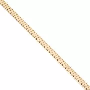 1mm Square snake Chain - Gold plated 3 microns x50cm