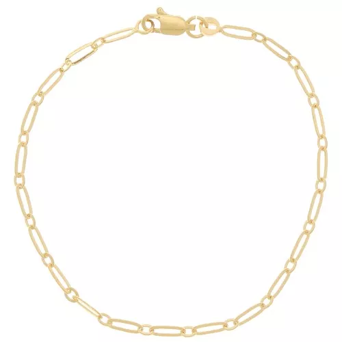 Fancy filed Rectangle 2.6 mm mesh bracelet - Gold plated 3 microns x19 cm