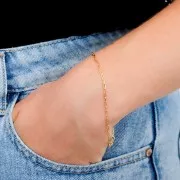 Rectangle filed mesh bracelet 1.5 mm - Gold plated 3 microns x19 cm