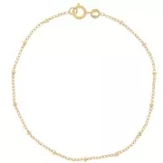 Forçat mesh bracelet alternated with pearls 2.2 mm - Gold plated 3 microns x19 cm