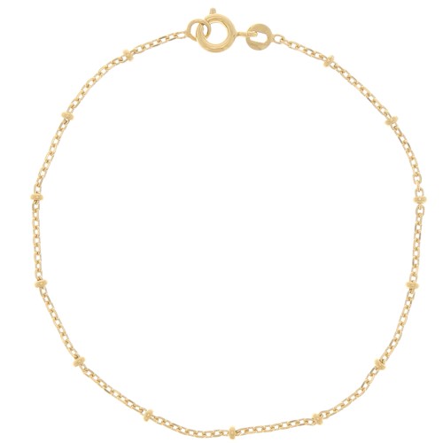 Forçat mesh bracelet alternated with pearls 2.2 mm - Gold plated 3 microns x19 cm
