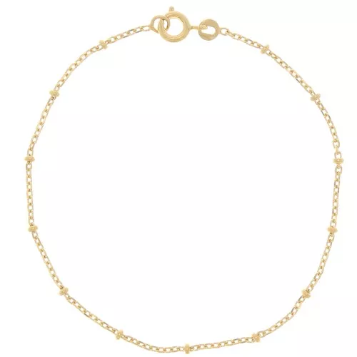 Forçat mesh bracelet alternated with pearls 2.2 mm - Gold plated 3 microns x19 cm