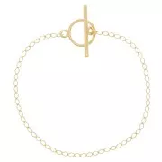 2.1 mm Rombo mesh bracelet with T clasp - Gold plated 3 microns x19 cm