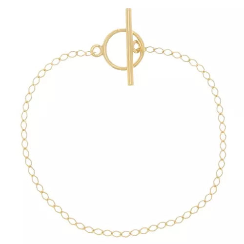 2.1 mm Rombo mesh bracelet with T clasp - Gold plated 3 microns x19 cm
