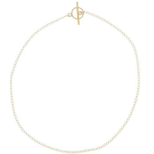 Filed Rombo Chocker 2mm and T Clasp - Gold plated 3 microns x42cm