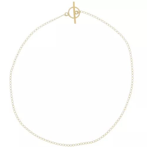 Filed Rombo Chocker 2mm and T Clasp - Gold plated 3 microns x42cm