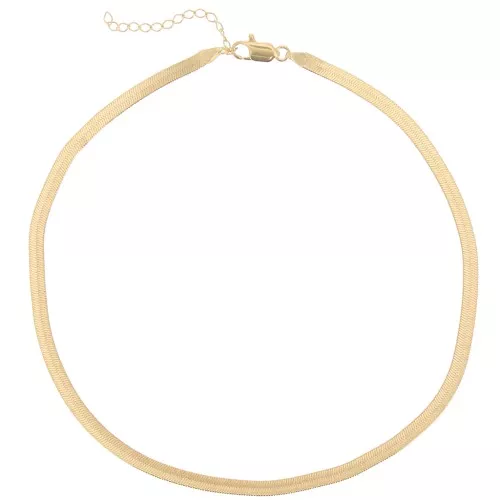 4.5mm Mirror chain - snake flat - 3 microns Gold plated x45cm