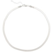 Mirror Chain Choker - Flat Snake Chain - 4.5 mm - 925 Sterling Silver x 40 cm