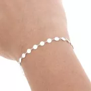 4.1mm 925 Sterling Silver Fancy Circle mesh Chain x50cm