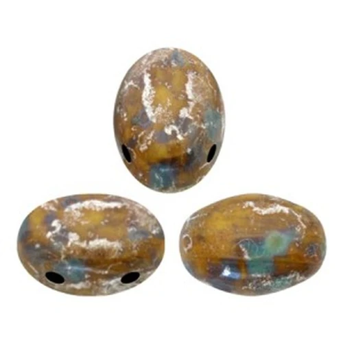 7x5mm Glass beads Samos® by Puca® - Opaque Jonquil New Picasso x10g