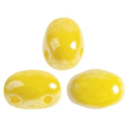 7x5mm Glass beads Samos® by Puca® - Opaque Jonquil Luster x10g