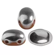 7x5mm Glass beads Samos® by Puca® - Opaque Chocolate Silver x10g