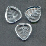 Glass leaf charms 9 mm - Crystal x25|raw }}