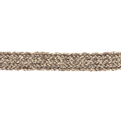 Ribbon 4mm Bronze tone Gold tone thread x 1m