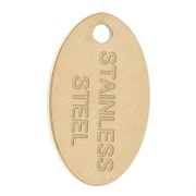 12x7mm Stainless Steel 304 Engraved Oval Sequin - Gold Tone x1