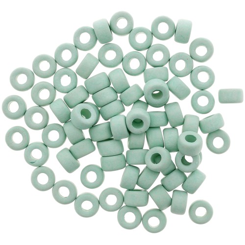 9x5.5mm Heishi style ceramic round beads - Pigeon Blue mat x20