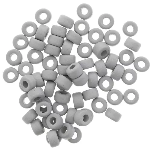 9x5.5mm Heishi style ceramic round beads - Grey mat x20