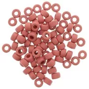 9x5.5mm Heishi style ceramic round beads - Dark Orange mat x20